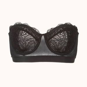 Lively Black Lace Strapless Bra